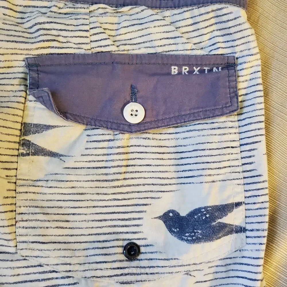 Brixton Board Shorts Men Sz 36 Bird Print Board Shorts Swim Trunks Beach